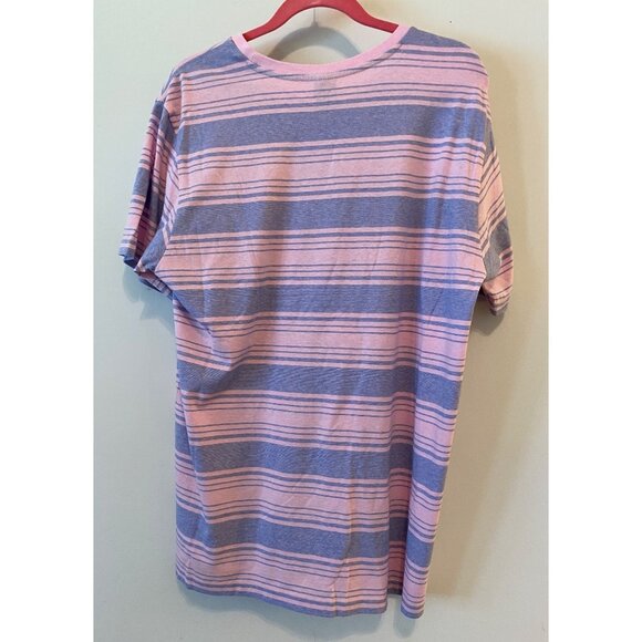 U.S. Polo Assn. Pink & Blue Striped Crew Neck T-Shirt With Pocket Large - Picture 2 of 8